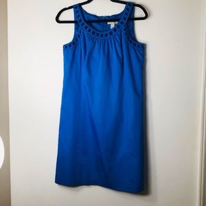 Loft blue dress shoulder cutout eyelet bright 6